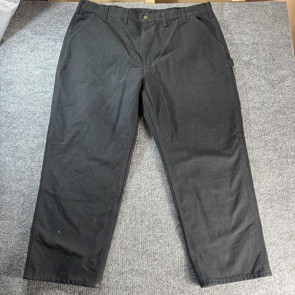 Carhartt B111 Pants Mens‎ 46x30 Black Lined Canvas Carpenter Workwear Relaxed